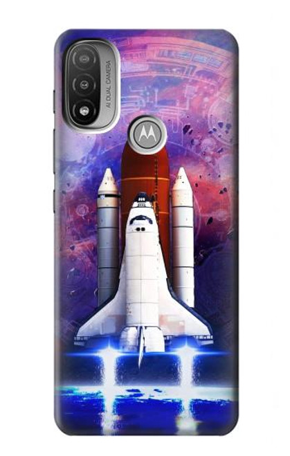 W3913 Colorful Nebula Space Shuttle Hard Case and Leather Flip Case For Motorola Moto E20,E30,E40