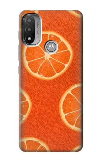 W3946 Seamless Orange Pattern Hard Case and Leather Flip Case For Motorola Moto E20,E30,E40