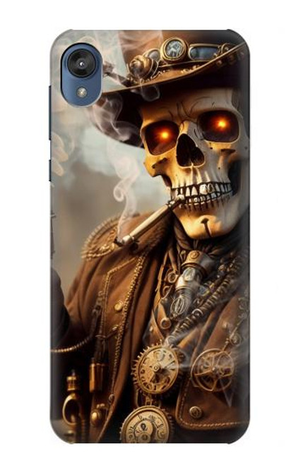 W3949 Steampunk Skull Smoking Hard Case and Leather Flip Case For Motorola Moto E6, Moto E (6th Gen)