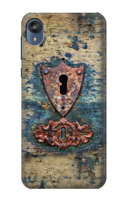 W3955 Vintage Keyhole Weather Door Hard Case and Leather Flip Case For Motorola Moto E6, Moto E (6th Gen)