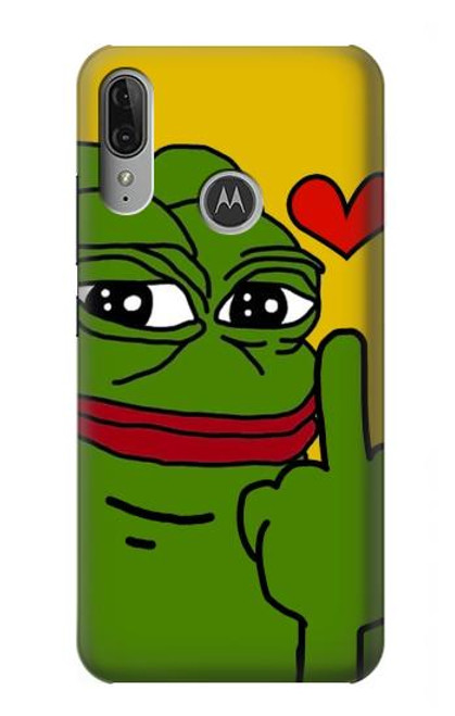W3945 Pepe Love Middle Finger Hard Case and Leather Flip Case For Motorola Moto E6 Plus, Moto E6s