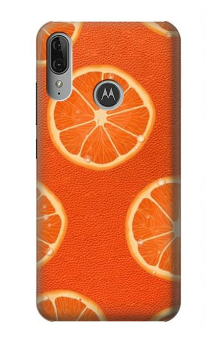 W3946 Seamless Orange Pattern Hard Case and Leather Flip Case For Motorola Moto E6 Plus, Moto E6s