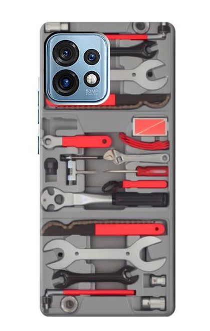 W3921 Bike Repair Tool Graphic Paint Hard Case and Leather Flip Case For Motorola Edge+ (2023), X40, X40 Pro, Edge 40 Pro