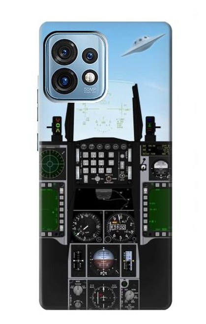 W3933 Fighter Aircraft UFO Hard Case and Leather Flip Case For Motorola Edge+ (2023), X40, X40 Pro, Edge 40 Pro