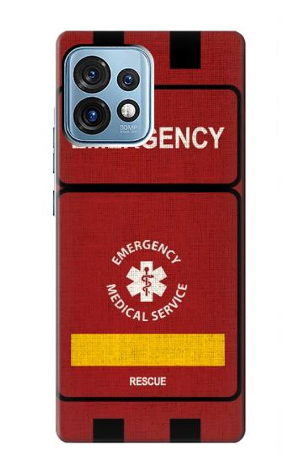 W3957 Emergency Medical Service Hard Case and Leather Flip Case For Motorola Edge+ (2023), X40, X40 Pro, Edge 40 Pro