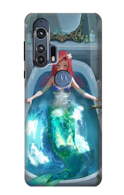 W3911 Cute Little Mermaid Aqua Spa Hard Case and Leather Flip Case For Motorola Edge+