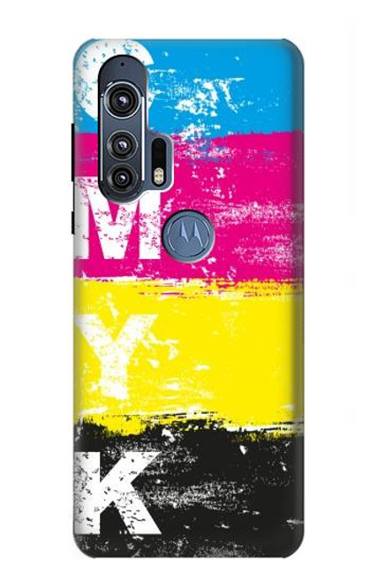 W3930 Cyan Magenta Yellow Key Hard Case and Leather Flip Case For Motorola Edge+