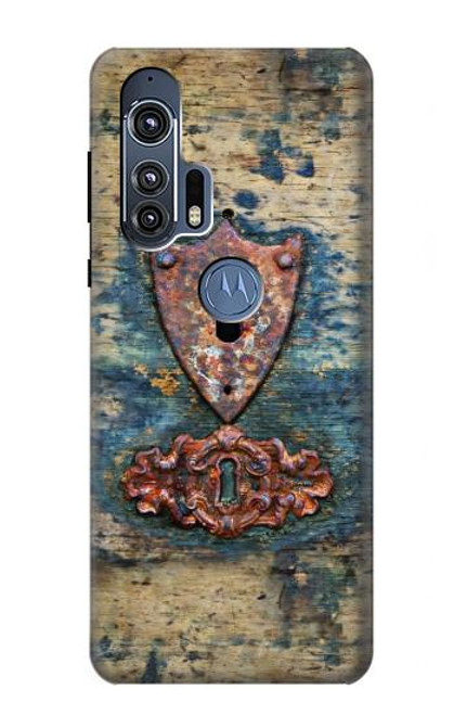 W3955 Vintage Keyhole Weather Door Hard Case and Leather Flip Case For Motorola Edge+