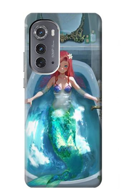 W3911 Cute Little Mermaid Aqua Spa Hard Case and Leather Flip Case For Motorola Edge (2022)