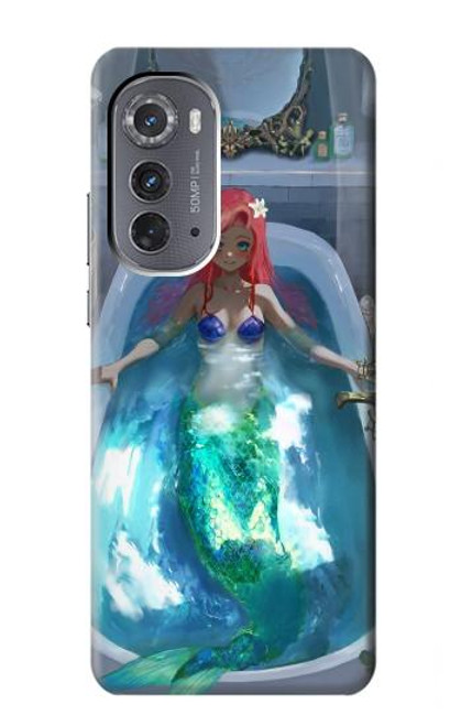 W3912 Cute Little Mermaid Aqua Spa Hard Case and Leather Flip Case For Motorola Edge (2022)