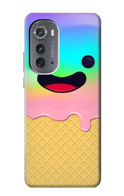 W3939 Ice Cream Cute Smile Hard Case and Leather Flip Case For Motorola Edge (2022)