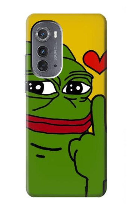 W3945 Pepe Love Middle Finger Hard Case and Leather Flip Case For Motorola Edge (2022)