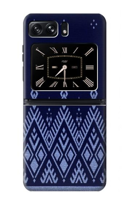 W3950 Textile Thai Blue Pattern Hard Case For Motorola Moto Razr 2022