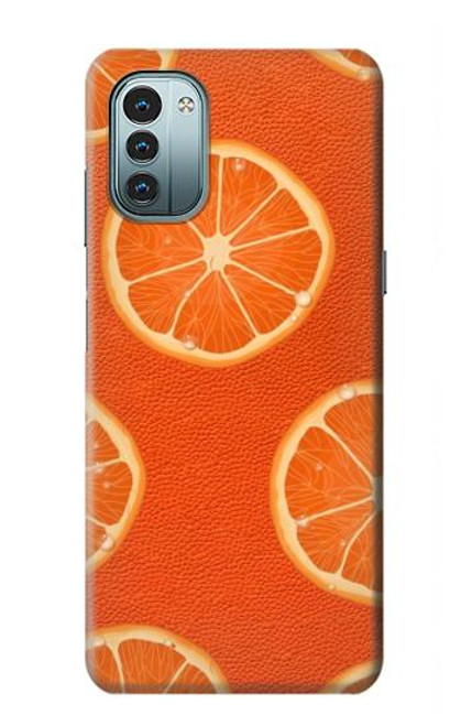 W3946 Seamless Orange Pattern Hard Case and Leather Flip Case For Nokia G11, G21