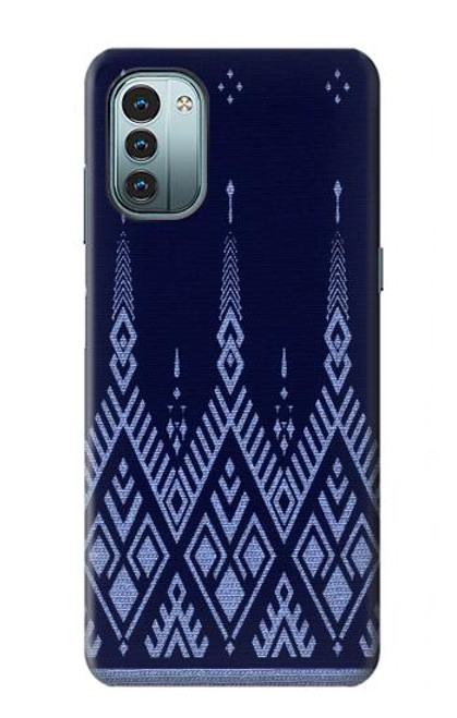W3950 Textile Thai Blue Pattern Hard Case and Leather Flip Case For Nokia G11, G21