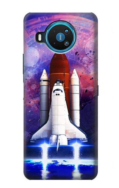 W3913 Colorful Nebula Space Shuttle Hard Case and Leather Flip Case For Nokia 8.3 5G