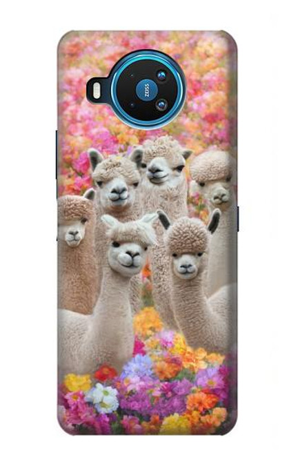 W3916 Alpaca Family Baby Alpaca Hard Case and Leather Flip Case For Nokia 8.3 5G