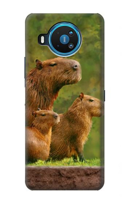 W3917 Capybara Family Giant Guinea Pig Hard Case and Leather Flip Case For Nokia 8.3 5G