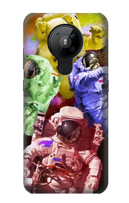 W3914 Colorful Nebula Astronaut Suit Galaxy Hard Case and Leather Flip Case For Nokia 5.3