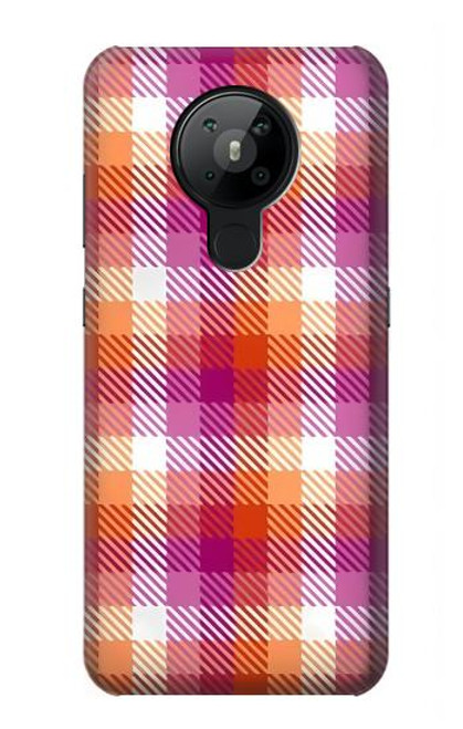W3941 LGBT Lesbian Pride Flag Plaid Hard Case and Leather Flip Case For Nokia 5.3