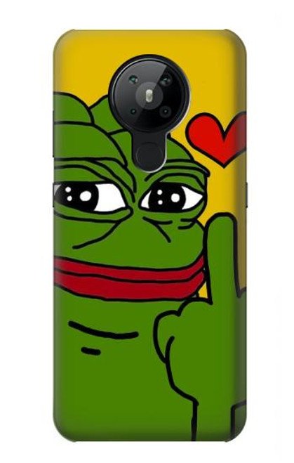 W3945 Pepe Love Middle Finger Hard Case and Leather Flip Case For Nokia 5.3