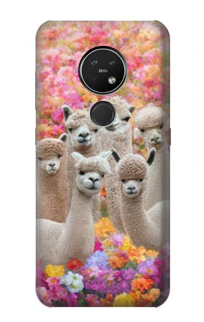 W3916 Alpaca Family Baby Alpaca Hard Case and Leather Flip Case For Nokia 7.2