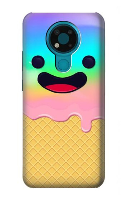 W3939 Ice Cream Cute Smile Hard Case and Leather Flip Case For Nokia 3.4