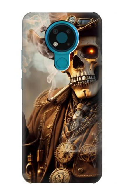 W3949 Steampunk Skull Smoking Hard Case and Leather Flip Case For Nokia 3.4