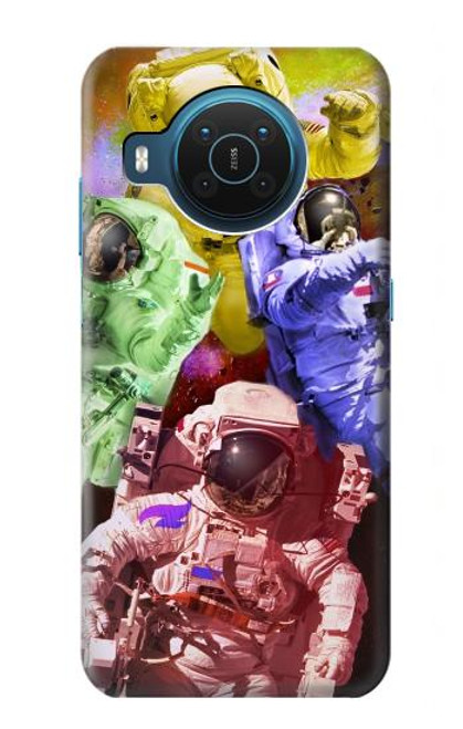 W3914 Colorful Nebula Astronaut Suit Galaxy Hard Case and Leather Flip Case For Nokia X20