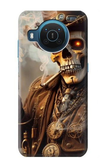 W3949 Steampunk Skull Smoking Hard Case and Leather Flip Case For Nokia X20