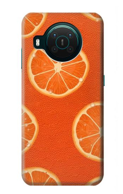 W3946 Seamless Orange Pattern Hard Case and Leather Flip Case For Nokia X10