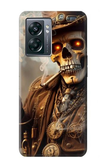 W3949 Steampunk Skull Smoking Hard Case and Leather Flip Case For OnePlus Nord N300