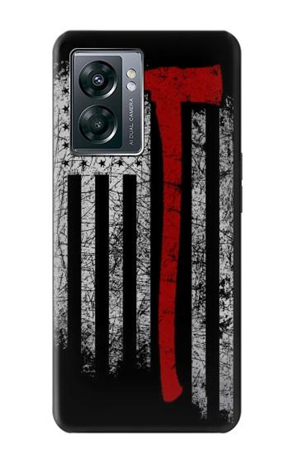 W3958 Firefighter Axe Flag Hard Case and Leather Flip Case For OnePlus Nord N300