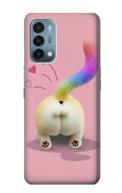 W3923 Cat Bottom Rainbow Tail Hard Case and Leather Flip Case For OnePlus Nord N200 5G