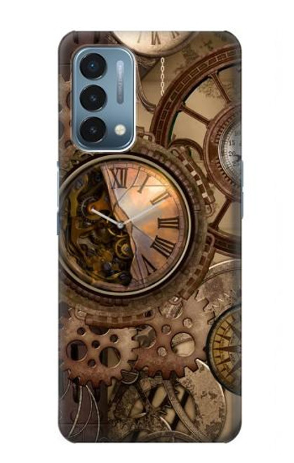 W3927 Compass Clock Gage Steampunk Hard Case and Leather Flip Case For OnePlus Nord N200 5G