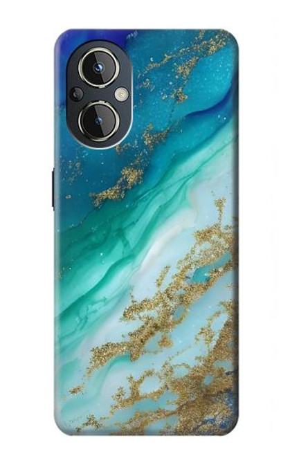 W3920 Abstract Ocean Blue Color Mixed Emerald Hard Case and Leather Flip Case For OnePlus Nord N20 5G