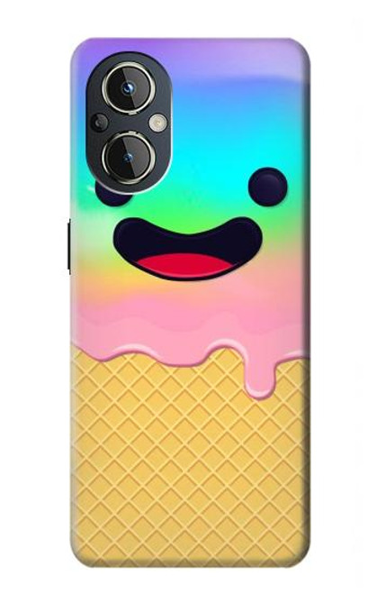 W3939 Ice Cream Cute Smile Hard Case and Leather Flip Case For OnePlus Nord N20 5G