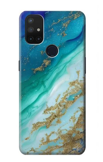 W3920 Abstract Ocean Blue Color Mixed Emerald Hard Case and Leather Flip Case For OnePlus Nord N10 5G