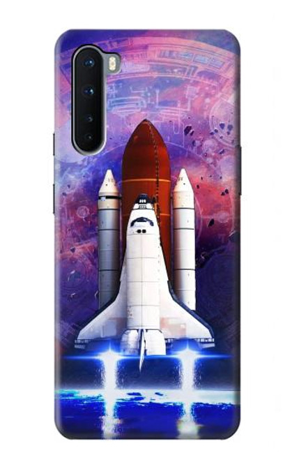 W3913 Colorful Nebula Space Shuttle Hard Case and Leather Flip Case For OnePlus Nord