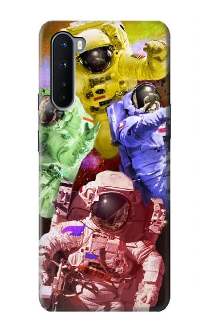 W3914 Colorful Nebula Astronaut Suit Galaxy Hard Case and Leather Flip Case For OnePlus Nord