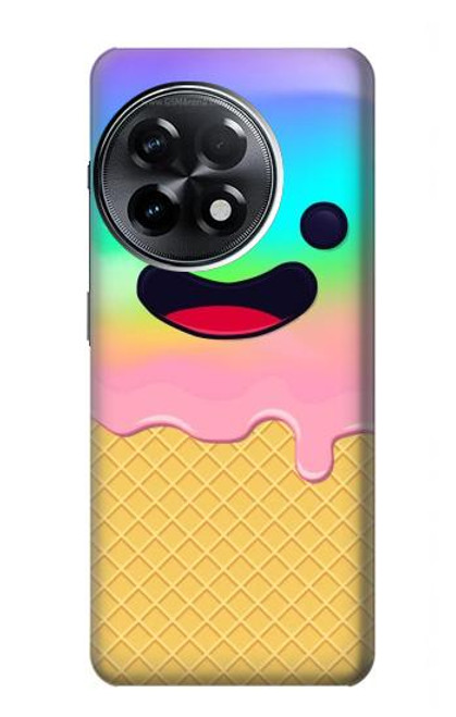 W3939 Ice Cream Cute Smile Hard Case and Leather Flip Case For OnePlus 11R