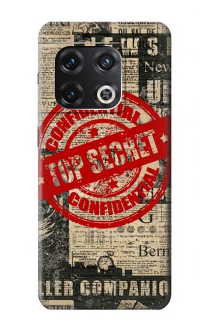 W3937 Text Top Secret Art Vintage Hard Case and Leather Flip Case For OnePlus 10 Pro