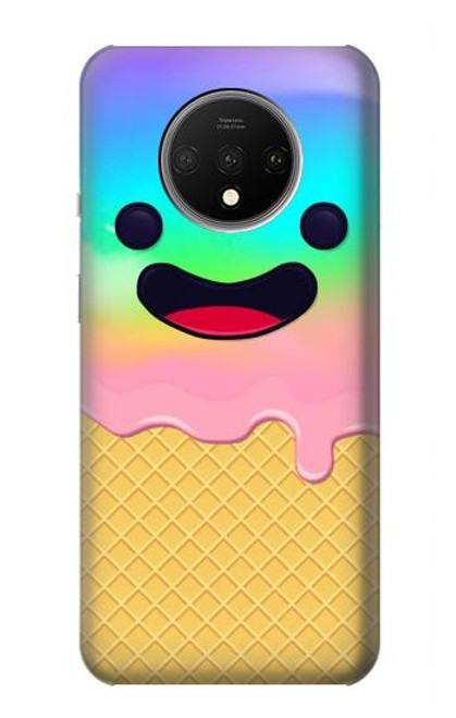 W3939 Ice Cream Cute Smile Hard Case and Leather Flip Case For OnePlus 7T