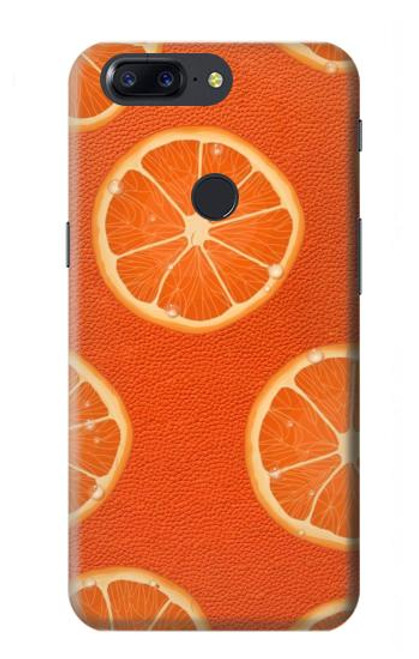 W3946 Seamless Orange Pattern Hard Case and Leather Flip Case For OnePlus 5T