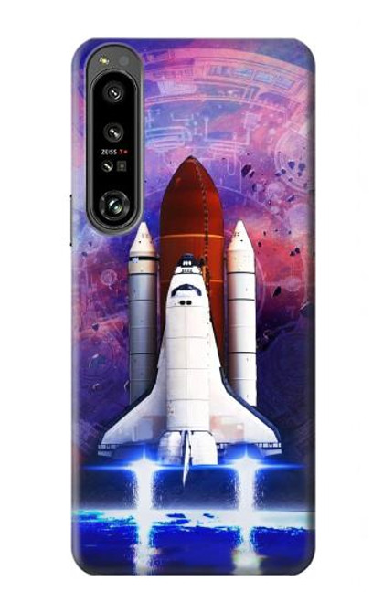 W3913 Colorful Nebula Space Shuttle Hard Case and Leather Flip Case For Sony Xperia 1 IV