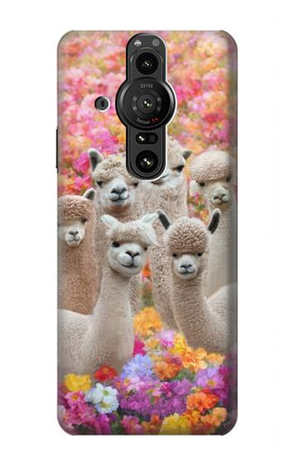 W3916 Alpaca Family Baby Alpaca Hard Case and Leather Flip Case For Sony Xperia Pro-I