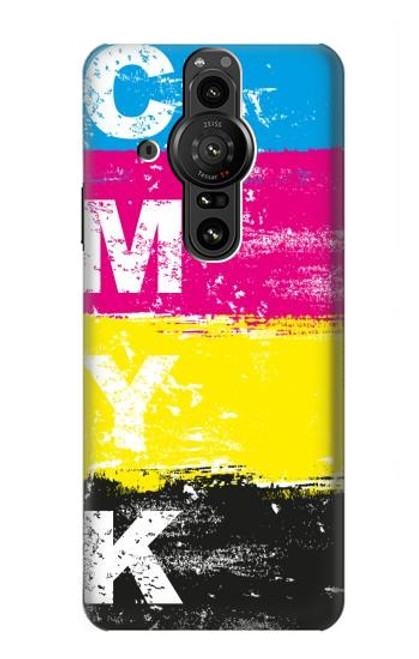 W3930 Cyan Magenta Yellow Key Hard Case and Leather Flip Case For Sony Xperia Pro-I