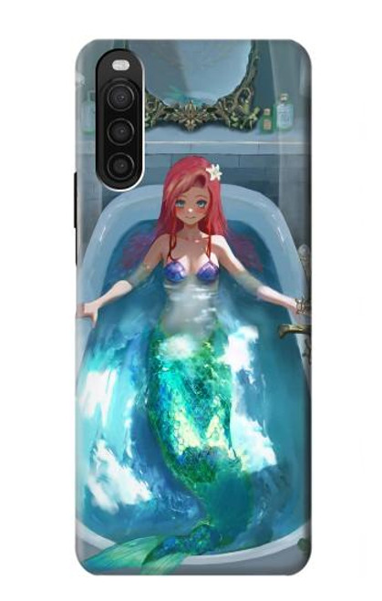 W3911 Cute Little Mermaid Aqua Spa Hard Case and Leather Flip Case For Sony Xperia 10 III