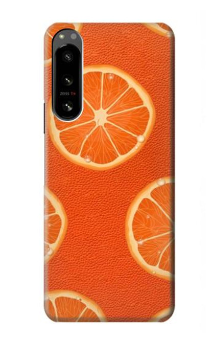 W3946 Seamless Orange Pattern Hard Case and Leather Flip Case For Sony Xperia 5 IV