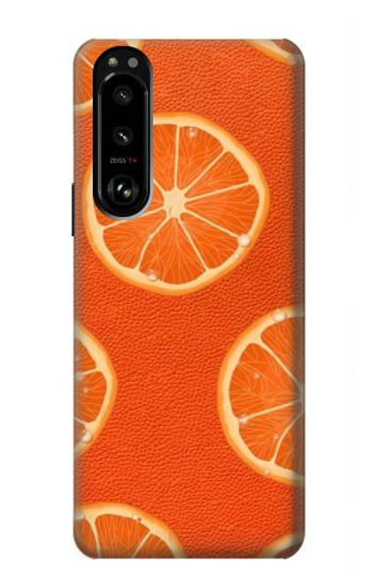 W3946 Seamless Orange Pattern Hard Case and Leather Flip Case For Sony Xperia 5 III